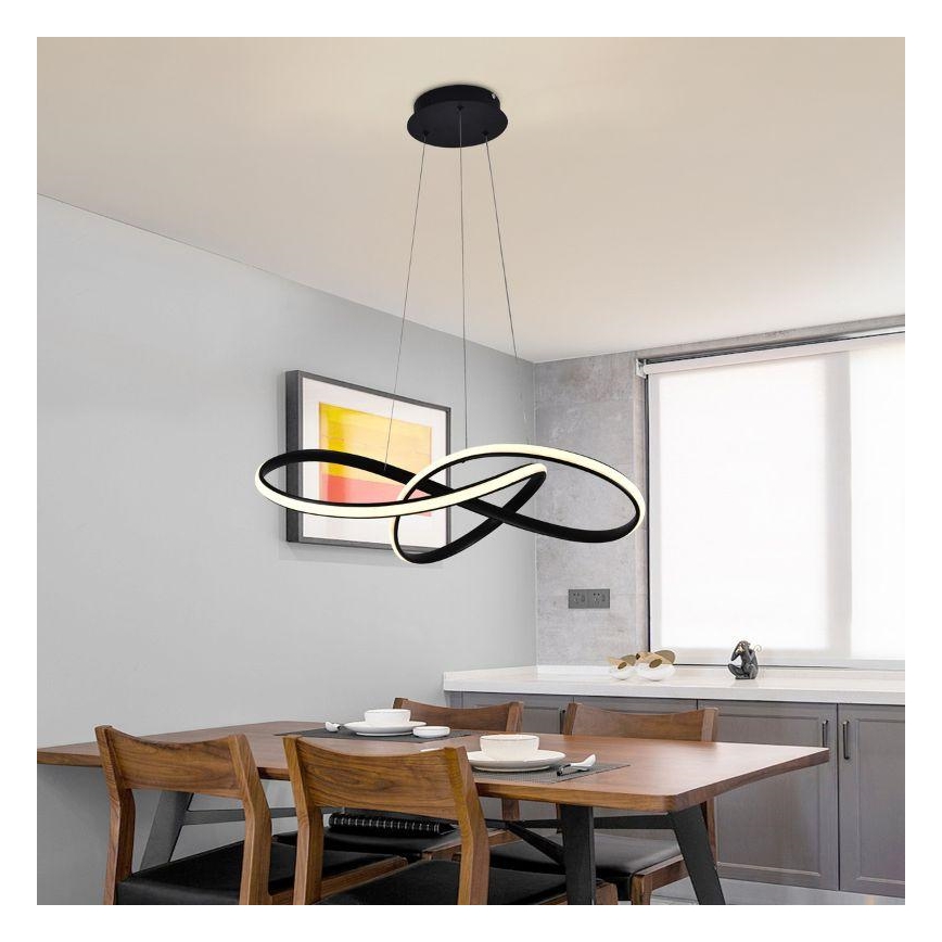 LED dimmbare Hängeleuchte an Kabel LED/70W/230V 3000-6500K Ø 60 cm schwarz + Fernbedienung