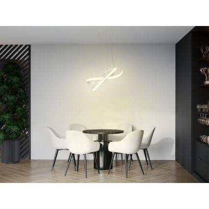 LED dimmbare Hängeleuchte an Kabel LED/70W/230V 3000-6500K Ø 55 cm weiß + Fernbedienung