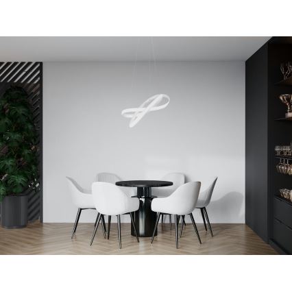 LED dimmbare Hängeleuchte an Kabel LED/70W/230V 3000-6500K Ø 55 cm weiß + Fernbedienung