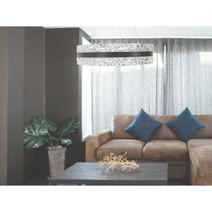 LED dimmbarer Kristall-Pendelleuchter an Kabel LED/80W/230V 3000-6500K Schwarz + Fernbedienung