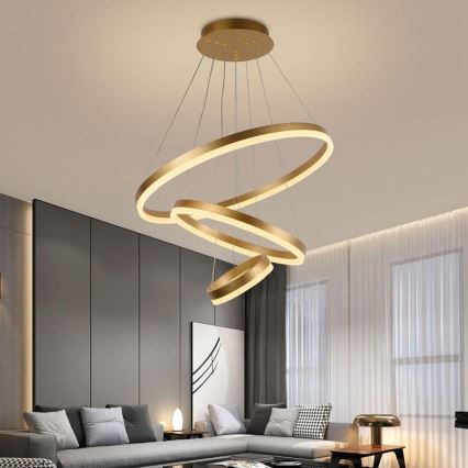 LED dimmbare Hängeleuchte an Kabel LED/85W/230V 3000-6500K Ø 60 cm + Fernbedienung