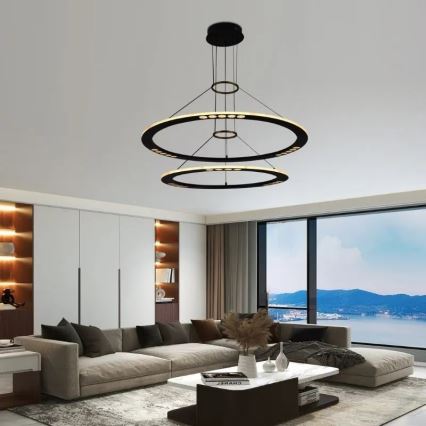 LED dimmbare Hängeleuchte an Kabel LED/90W/230V 3000-6500K + Fernbedienung