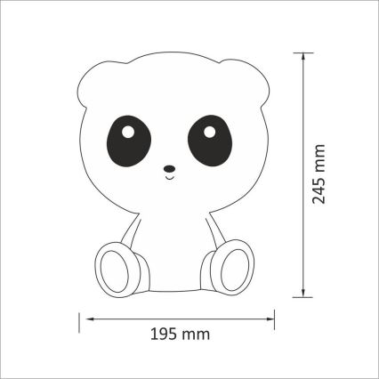 LED Dimmbare Kinder Nachtlämpchen 2,5W/230V Panda