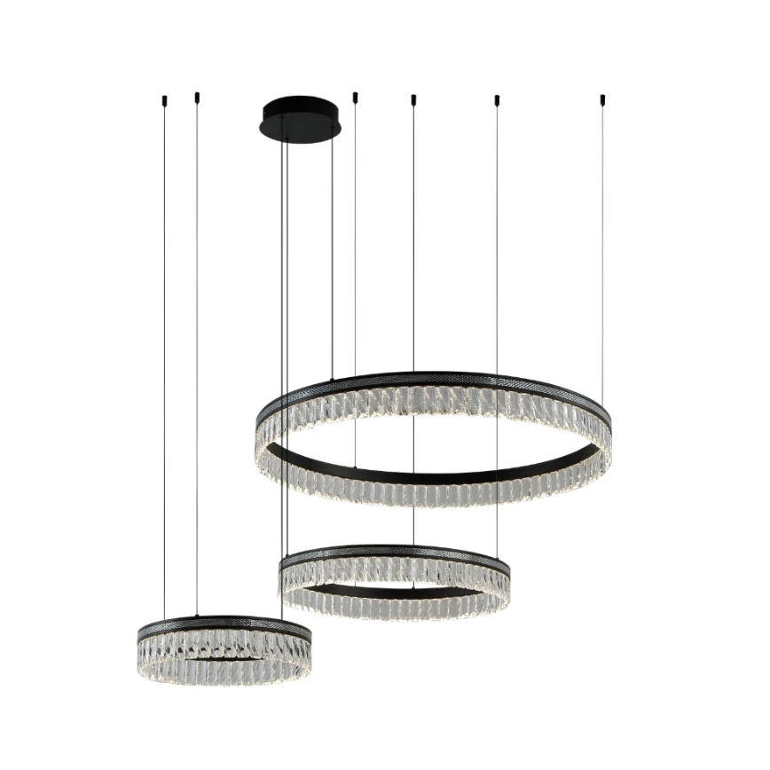 LED-dimmbarer Kristall-Kronleuchter an Stahlseil THALIA LED/120W/230V 3000-6000K + Fernbedienung