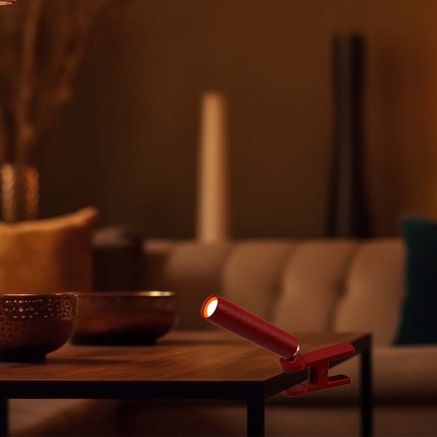 LED dimmbare magnetische wiederaufladbare Tischlampe 3in1 LED/3W/5V 4000K 1500 mAh rot