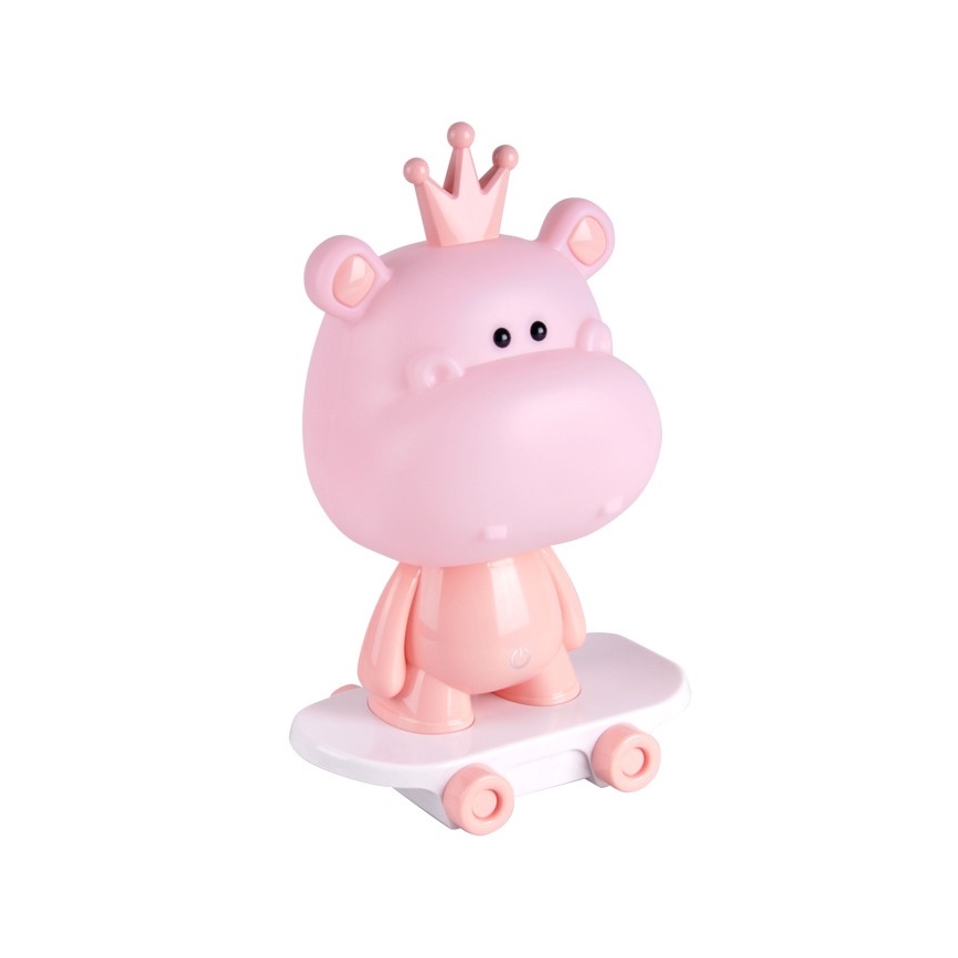 LED dimmbare Nachtlampe für Kinder  LED/2,5W/230V rosa Nilpferd