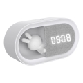 LED dimmbare Nachtlampe mit Wecker BUNNY LED/1,2W/5V 3000K