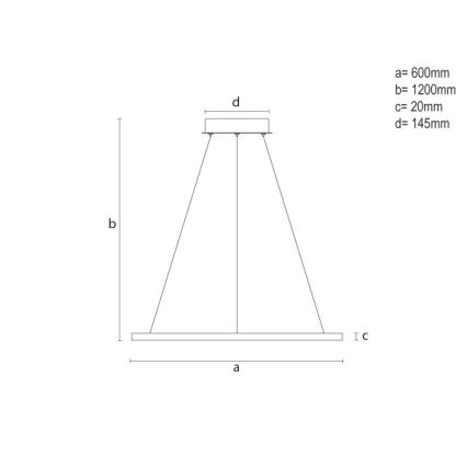 Dimmbare LED-Pendelleuchte mit Drahtseilaufhängung, 32 W, 230 V, 3000–6500 K, Ø 60 cm + Fernbedienung