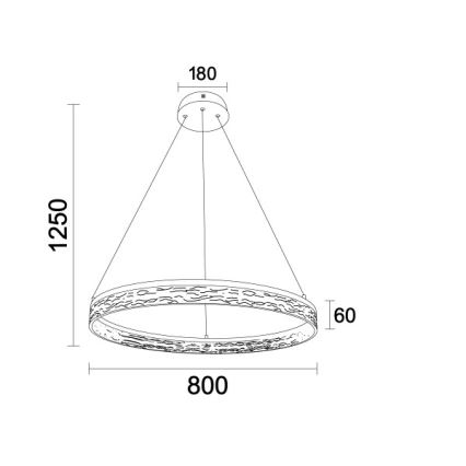 LED-dimmbarer Pendelleuchter an Stahlseil ALIANZ LED/60W/230V 3000-6000K Ø 80 cm + Fernbedienung