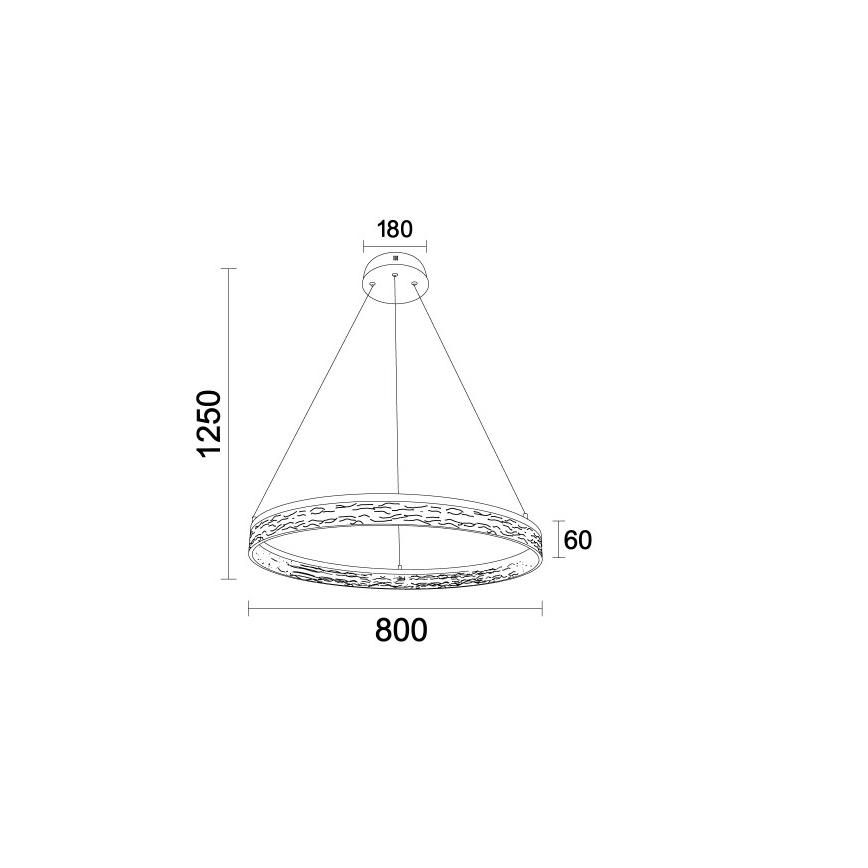LED-dimmbarer Pendelleuchter an Stahlseil ALIANZ LED/60W/230V 3000-6000K Ø 80 cm + Fernbedienung
