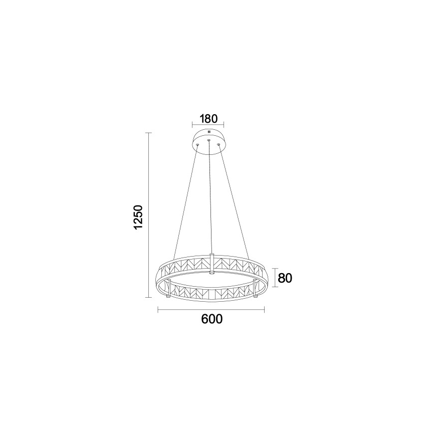 Dimmbare LED-Kristall-Pendelleuchte an Kabel ENRIQUE LED/40W//230V 3000-6000K Ø 60 cm + Fernbedienung
