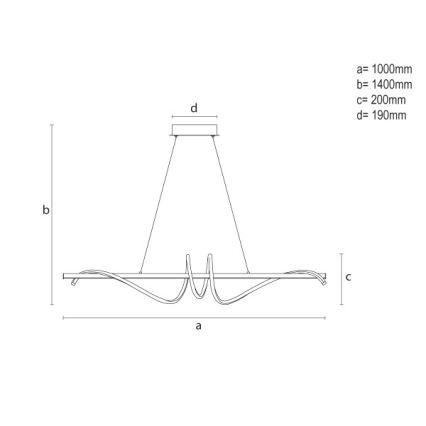 LED-dimmbare Pendelleuchte an Kabel LED/50W/230V 3000-6500K 100 cm + Fernbedienung