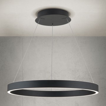 LED-dimmbare Pendelleuchte an Seil KOLK LED/60W/230V 2700/3000/4000K Ø 60 cm schwarz
