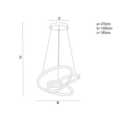 Dimmbare LED-Pendelleuchte an Drahtseil LED/90W/230V 3000-6500K Ø 47 cm + Fernbedienung