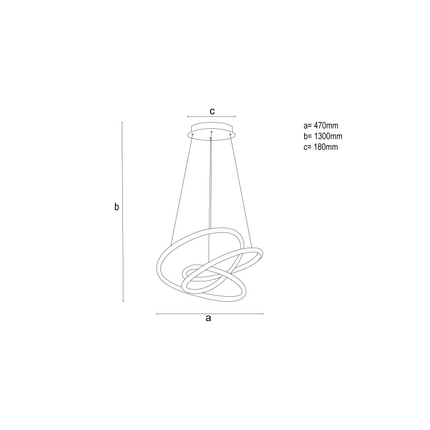 Dimmbare LED-Pendelleuchte an Drahtseil LED/90W/230V 3000-6500K Ø 47 cm + Fernbedienung
