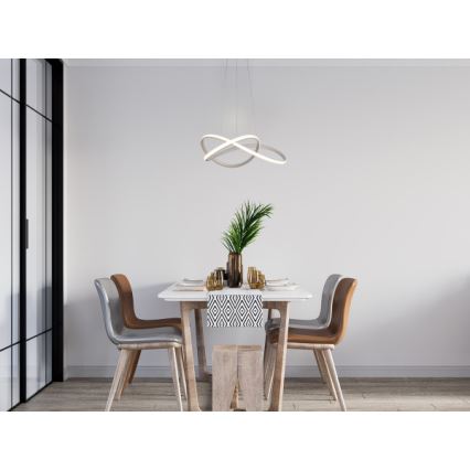 Dimmbare LED-Hängeleuchte an Stahlseil LED/85W/230V 3000-6500K Ø 60 cm + Fernbedienung