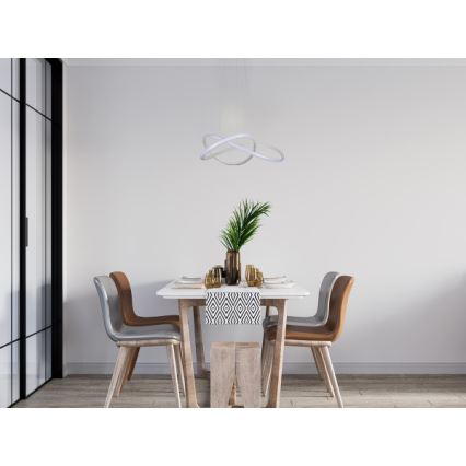 Dimmbare LED-Hängeleuchte an Stahlseil LED/85W/230V 3000-6500K Ø 60 cm + Fernbedienung