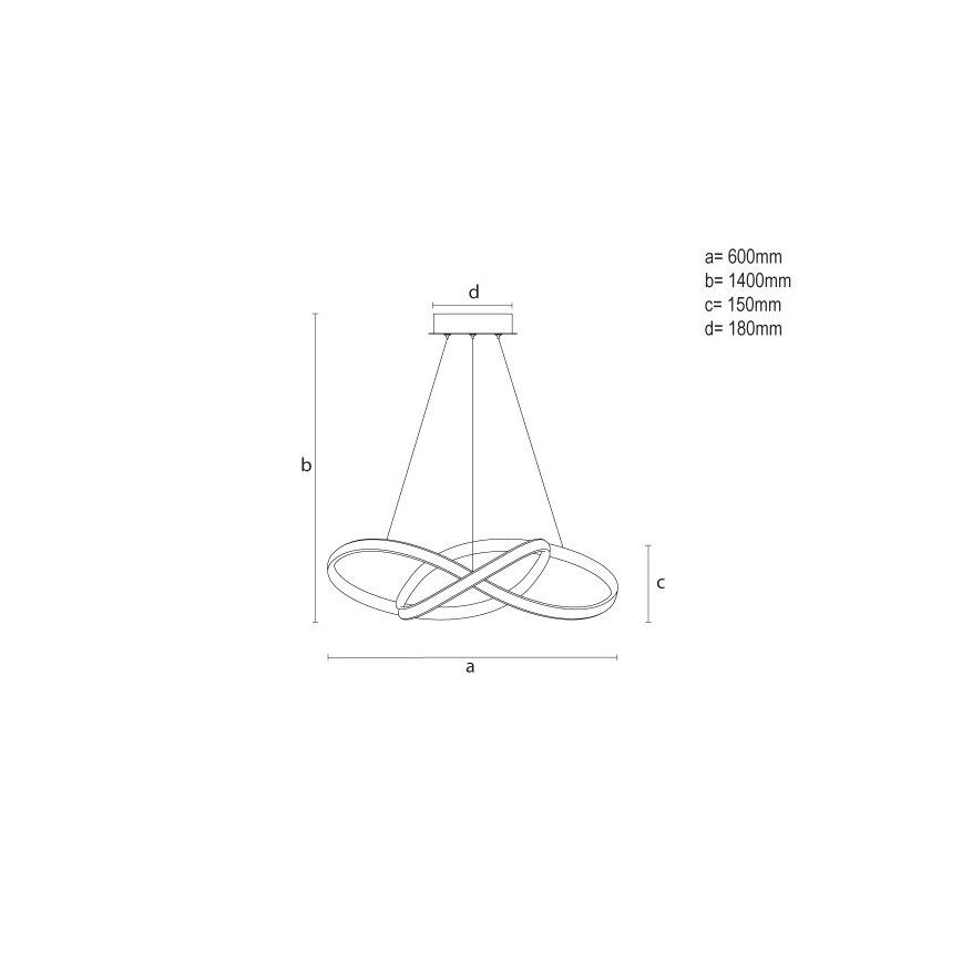 Dimmbare LED-Hängeleuchte an Stahlseil LED/85W/230V 3000-6500K Ø 60 cm + Fernbedienung