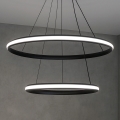 LED-dimmbare Pendelleuchte mit Seilaufhängung, 90 W / 230 V, 3000–6500 K, Ø 60 cm + Fernbedienung