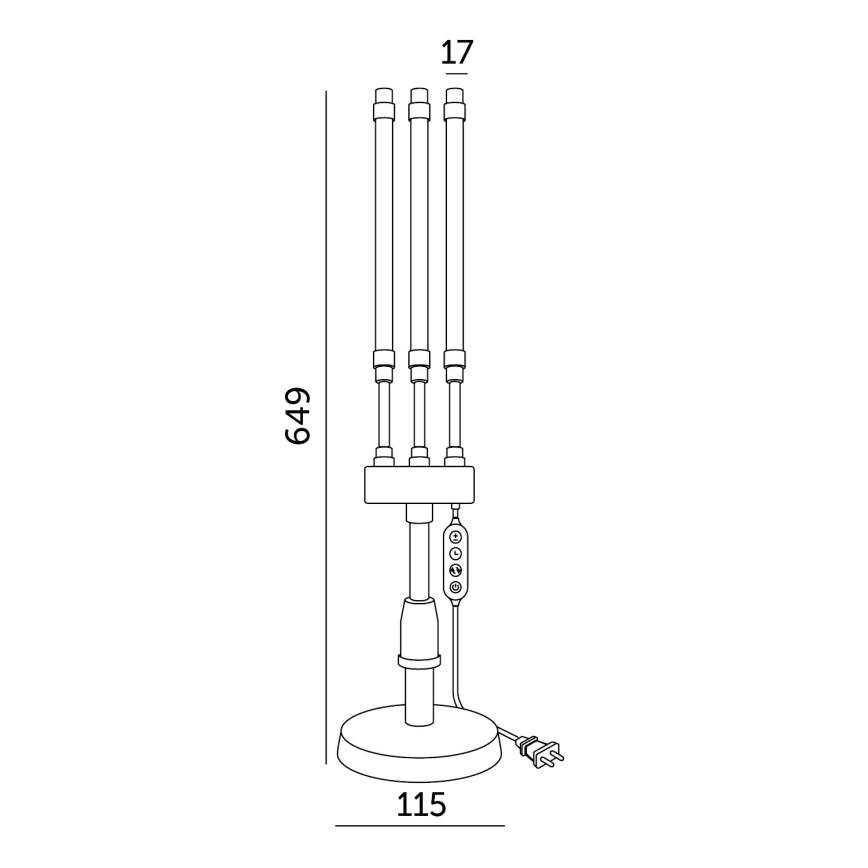 LED dimmbare flexible Tischlampe für Pflanzenzucht VITARO 3xLED/10W/230V schwarz
