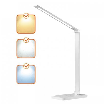 Dimmbare LED-Tischlampe mit kabelloser QI-Ladefunktion NOBLITE Q LED/7W/230V 3000/4000/6500K weiß