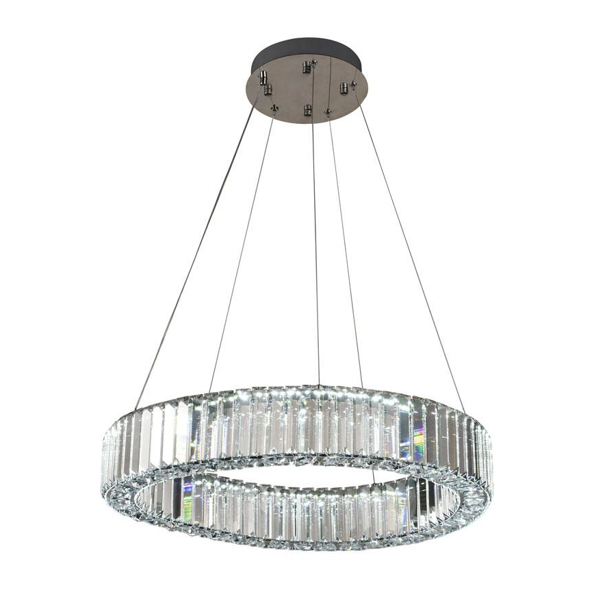 LED dimmbarer Kristall-Kronleuchter an Kabel LED/40W/230V 3000-6500K glänzender Chrom + Fernbedienung