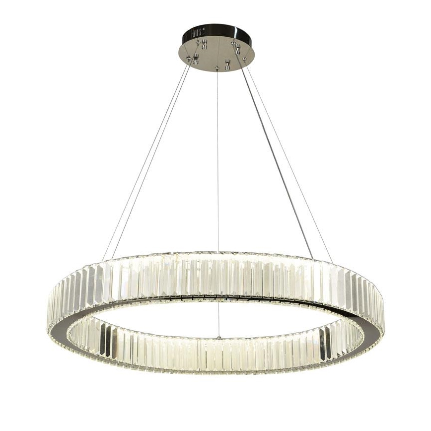 LED dimmbarer Kristall-Kronleuchter an Kabel LED/50W/230V 3000-6500K glänzender Chrom + Fernbedienung