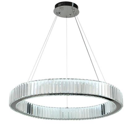 LED dimmbarer Kristall-Kronleuchter an Kabel LED/50W/230V 3000-6500K glänzender Chrom + Fernbedienung