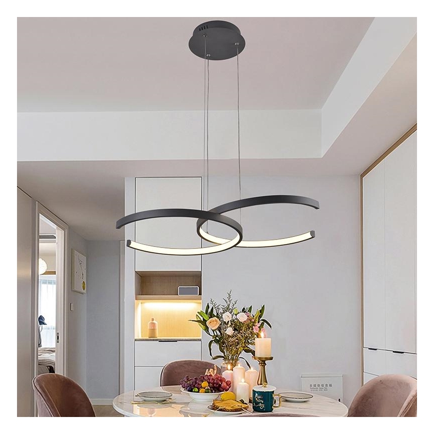 LED dimmbare Hängeleuchte an Kabel LED/50W/230V 3000-6500K + Fernbedienung