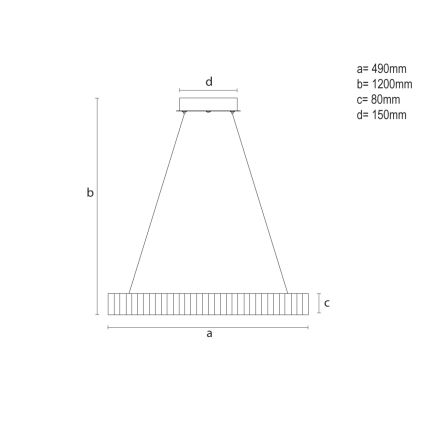 LED-dimmbare Hängeleuchte an Seil LED/75W/230V 3000-6500K Ø 49 cm + Fernbedienung