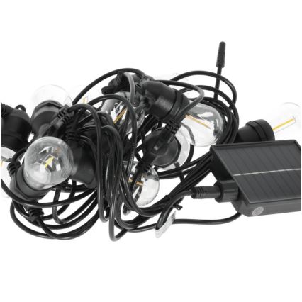 LED-dimmbare, solarbetriebene Deko-Lichterkette STARLIGHT NEO 20xE27/3,7V 2700K IP54 1200 mAh 11,5m + Fernbedienung