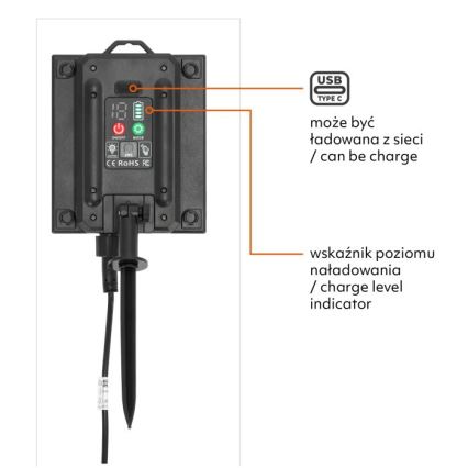 LED-dimmbare, solarbetriebene Deko-Lichterkette STARLIGHT NEO 20xE27/3,7V 2700K IP54 1200 mAh 11,5m + Fernbedienung