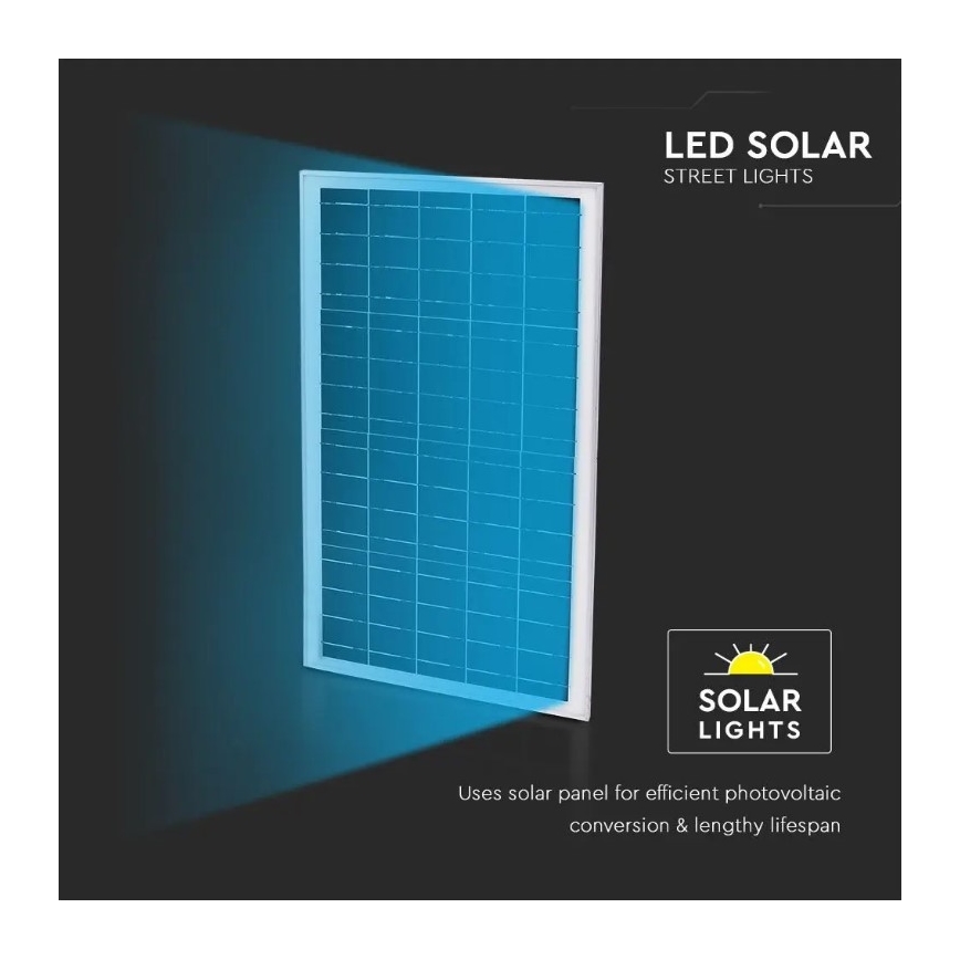 LED Dimmbare Solar-Straßenlampe LED/50W/6,4V 4000K IP65 + Fernbedienung