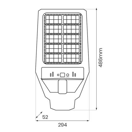 LED Dimmbare Solar-Straßenlaterne mit Sensor KERS LED/300W/3,2V 6500K 8000 mAh IP65 grau + Fernbedienung