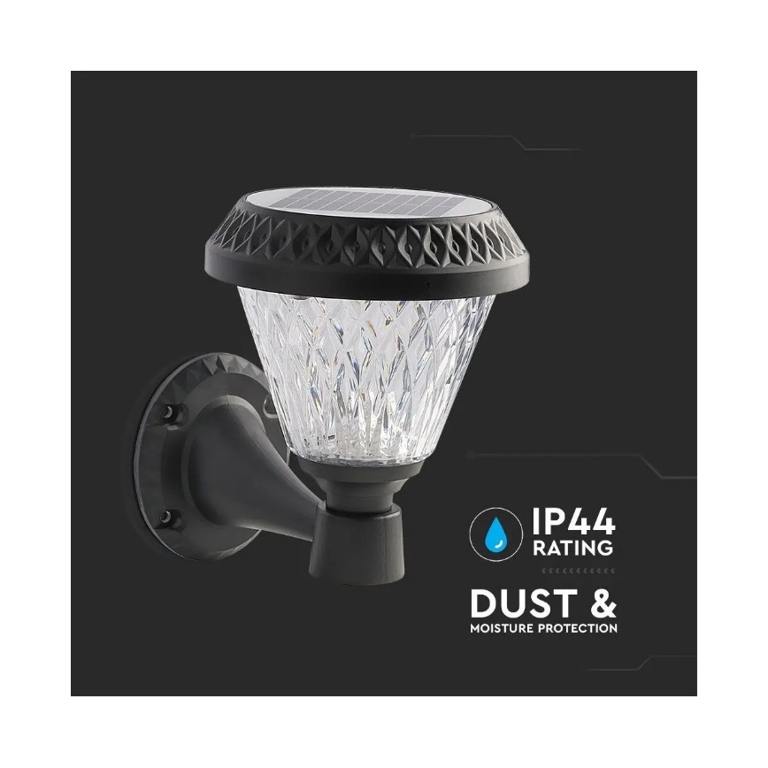 LED Dimmbare Solar-Wandleuchte LED/0,8W/5,5V 3000/4000/6400K IP44 + Fernbedienung