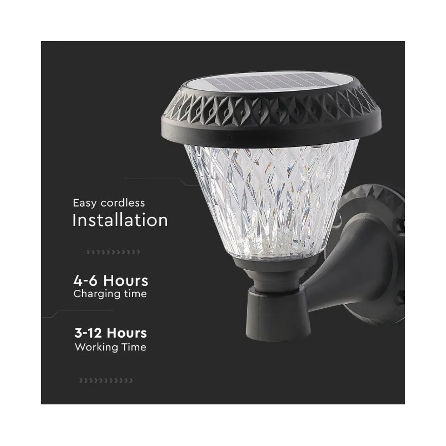 LED Dimmbare Solar-Wandleuchte LED/0,8W/5,5V 3000/4000/6400K IP44 + Fernbedienung