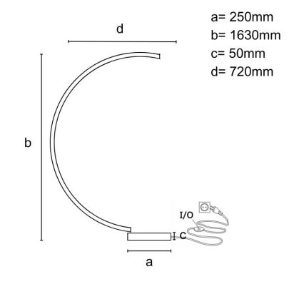 LED-dimmbare Stehleuchte LED/28W/230V 3000-6500K + Fernbedienung