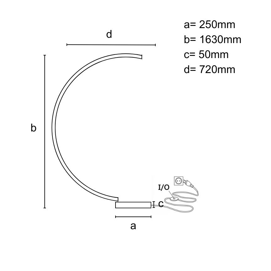 LED-dimmbare Stehleuchte LED/28W/230V 3000-6500K + Fernbedienung