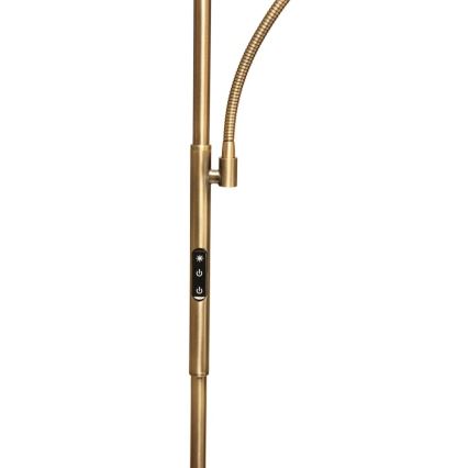 LED-dimmbare Stehleuchte NORA LED/25W/230V 2200/3000/4000K + LED/5W 3000K goldfarben + mit Fernbedienung