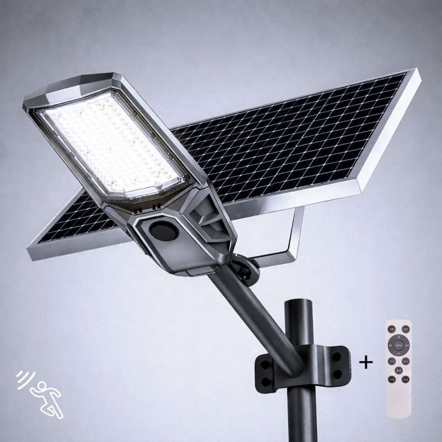 LED-dimmbare Straßenlampe mit Sensor und Solarpanel KOBRA LED/400W/3,2V 24000 mAh IP65 anthrazit + Fernbedienung
