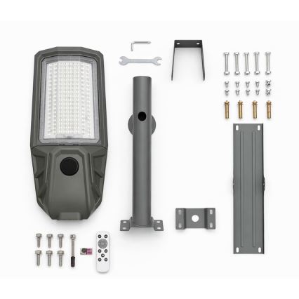 LED-dimmbare Straßenlampe mit Sensor und Solarpanel KOBRA LED/400W/3,2V 24000 mAh IP65 anthrazit + Fernbedienung