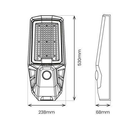 LED-dimmbare Straßenlampe mit Sensor und Solarpanel KOBRA LED/400W/3,2V 24000 mAh IP65 anthrazit + Fernbedienung