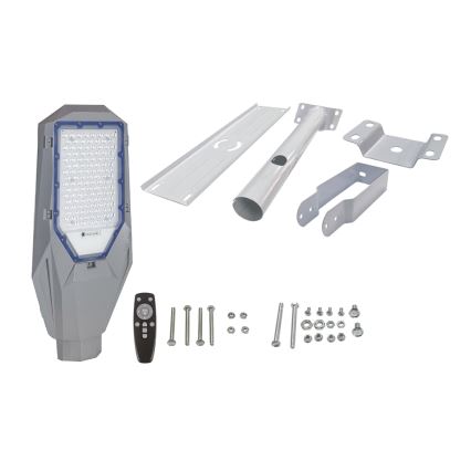 Dimmbare LED-Straßenleuchte mit Dämmerungssensor und Solarpanel LED/200W/20000 mAh 6500K IP65 grau