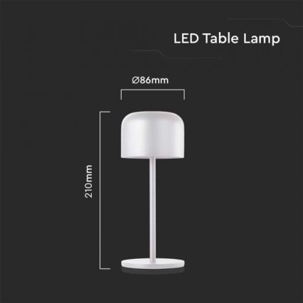 LED dimmbare, wiederaufladbare Touch-Tischlampe LED/1,5W/5V 2700-5700K IP54 2200 mAh weiß