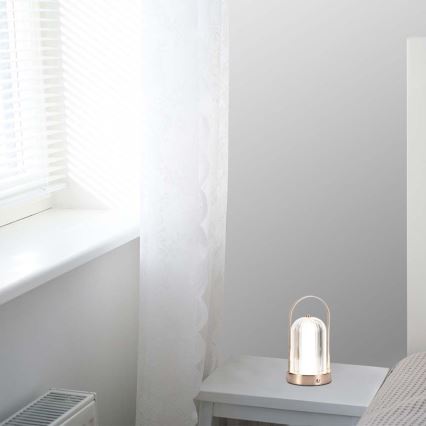 LED dimmbare wiederaufladbare Touch-Tischlampe LED/1W/5V 3000-6000K 1800 mAh Kupfer