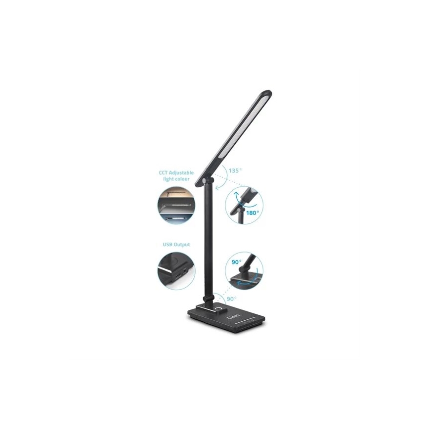LED dimmbare Tischlampe mit USB LED/9W/230V 3000K/4000K/5500K schwarz