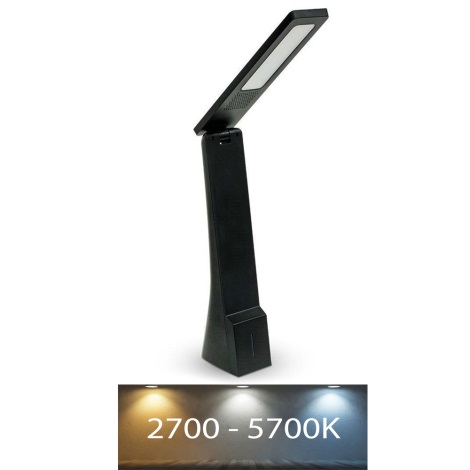 LED Dimmbare Tischlampe USB LED/4W/5V 1200 mAh 2700K-5700K schwarz