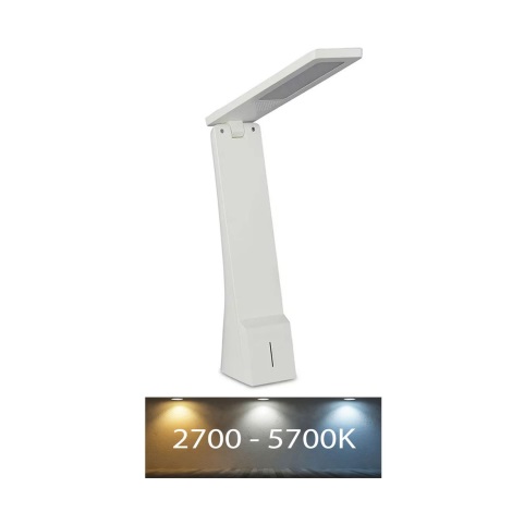 LED Dimmbare Tischlampe USB LED/4W/5V 1200 mAh 2700K-5700K weiß/silber