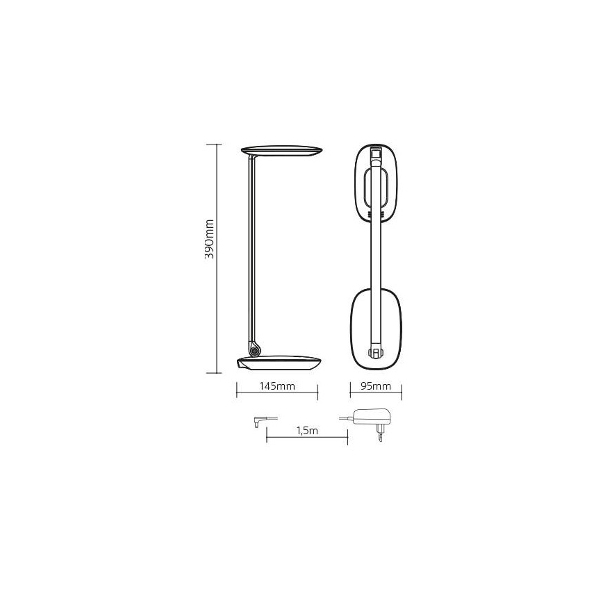LED Dimmbare Tischleuchte mit USB MOANA LED/6W/230V rosa