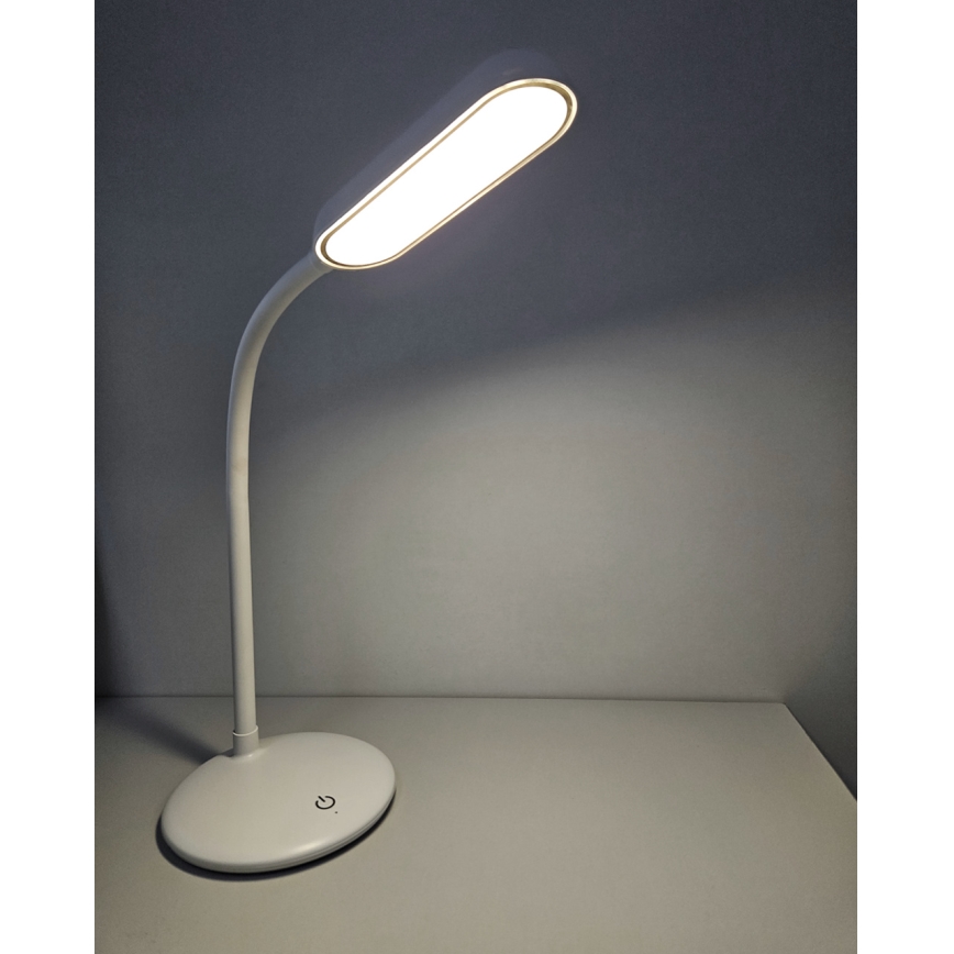LED dimmbare, berührungsaktivierte flexible Tischlampe LED/6W/5V USB 1200 mAh weiß